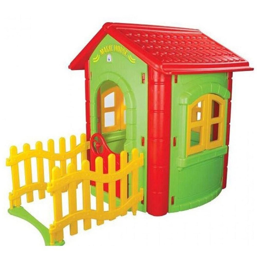 PILSAN Casuta de gradina pentru copii Magic House Green gardulet inclus utilizare interiorexteriorplastic rezistent UVdesign realistusa si ferestre functionale 112 x 172 x 131 cm