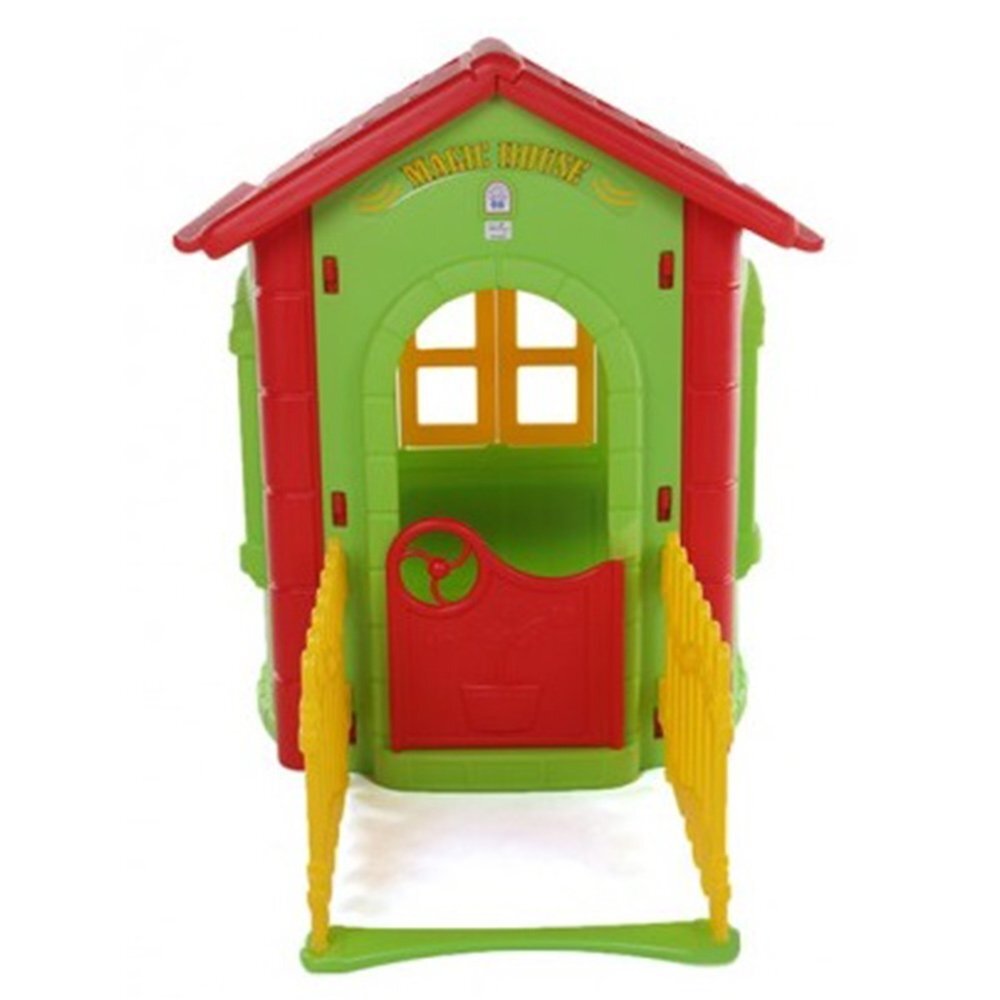 PILSAN Casuta de gradina pentru copii Magic House Green gardulet inclus utilizare interiorexteriorplastic rezistent UVdesign realistusa si ferestre functionale 112 x 172 x 131 cm