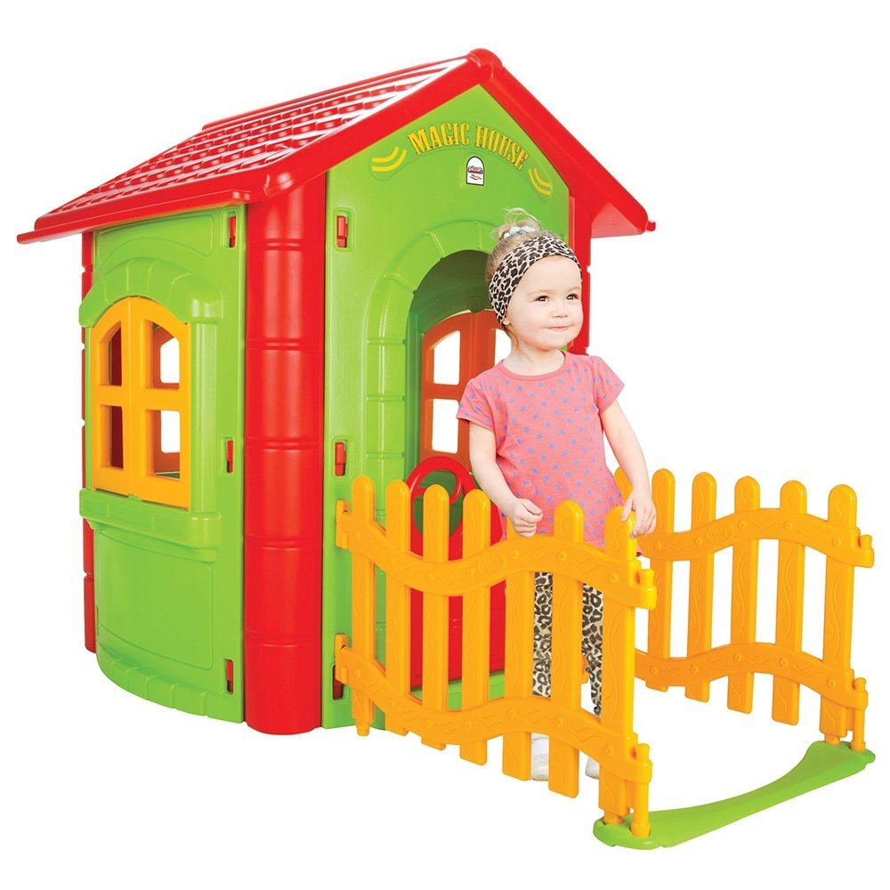PILSAN Casuta de gradina pentru copii Magic House Green gardulet inclus utilizare interiorexteriorplastic rezistent UVdesign realistusa si ferestre functionale 112 x 172 x 131 cm