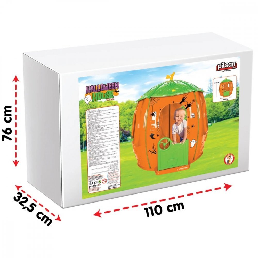 PILSAN Casuta de gradina pentru copii Pumpkin utilizare interiorexteriorplastic rezistent UVdesign realistusa si ferestre functionale