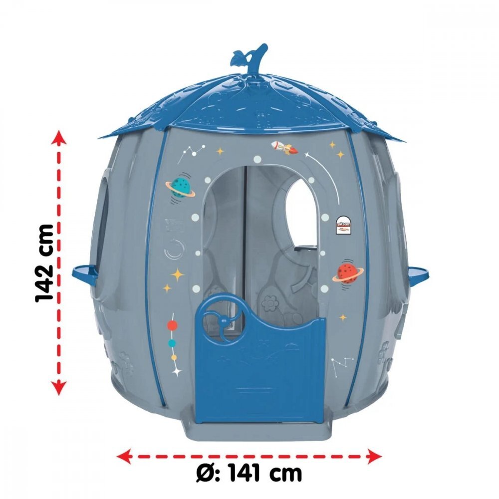 PILSAN Casuta de gradina pentru copii Space House utilizare interiorexteriorplastic rezistent UVdesign realistusa si ferestre functionale