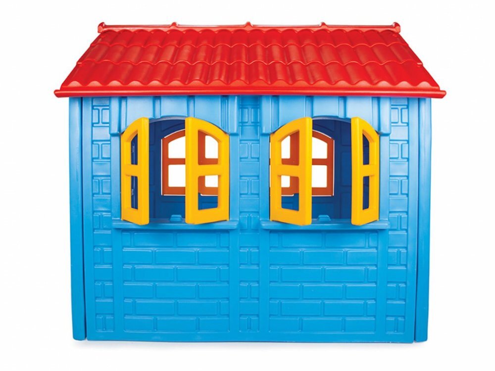 PILSAN Casuta mare de gradina pentru copii My Home Albastru 157x133x148 cm utilizare interiorexteriorplastic rezistent UVdesign realistusa si ferestre functionale