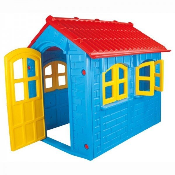 PILSAN Casuta mare de gradina pentru copii My Home Albastru 157x133x148 cm utilizare interiorexteriorplastic rezistent UVdesign realistusa si ferestre functionale