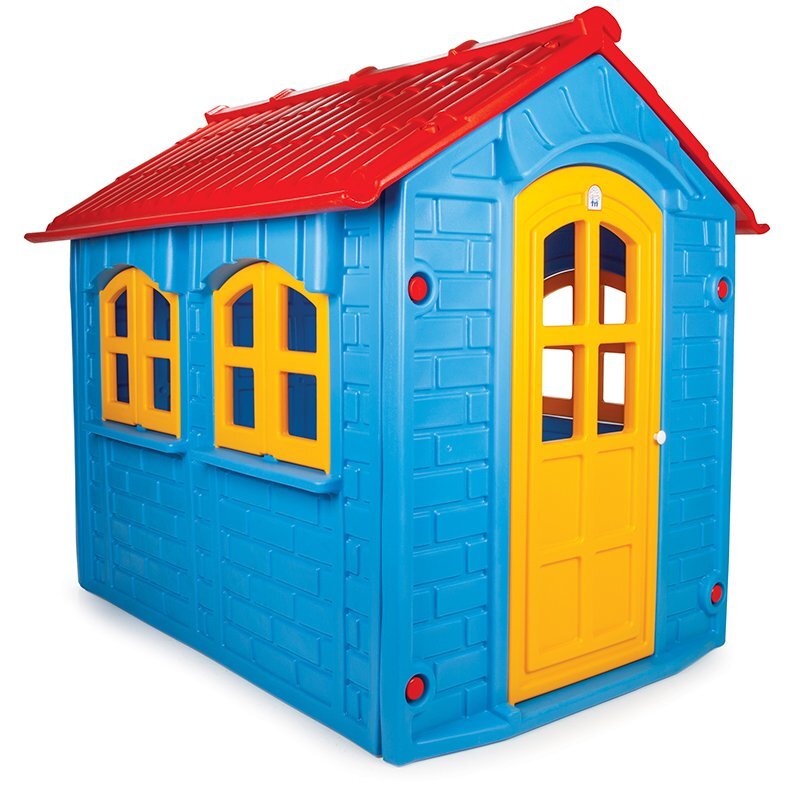 PILSAN Casuta mare de gradina pentru copii My Home Albastru 157x133x148 cm utilizare interiorexteriorplastic rezistent UVdesign realistusa si ferestre functionale
