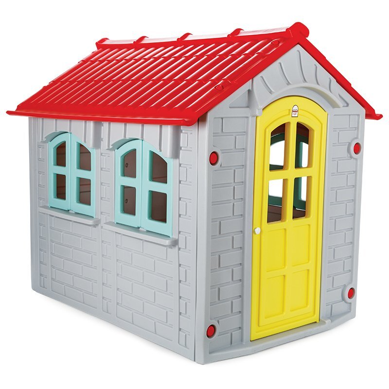 PILSAN Casuta mare de gradina pentru copii My Home Gri 157x133x148 cm utilizare interiorexteriorplastic rezistent UVdesign realistusa si ferestre functionale