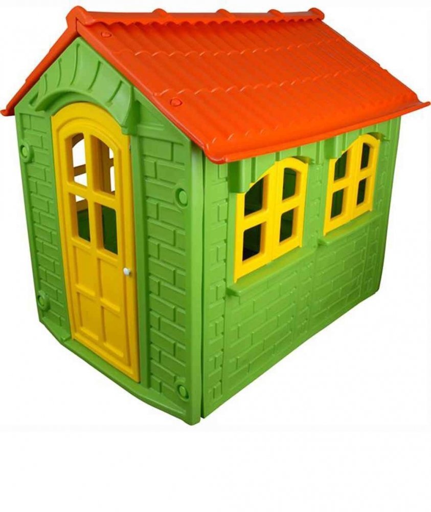 PILSAN Casuta mare de gradina pentru copii My Home Verde 157x133x148 cm utilizare interiorexteriorplastic rezistent UVdesign realistusa si ferestre functionale