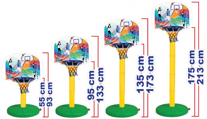 PILSAN Cos de baschet Super Basketball cu inaltime reglabila intre 93-213 cmbaza stabila ce se poate umple cu nisip