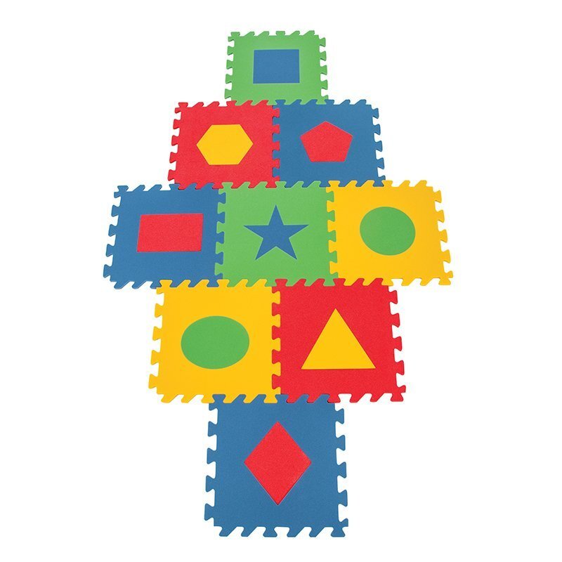 PILSAN Covoras puzzle pentru copii Forme geometrice 9piese 33x33cm din spuma termoizolantaeducativculori luminoase
