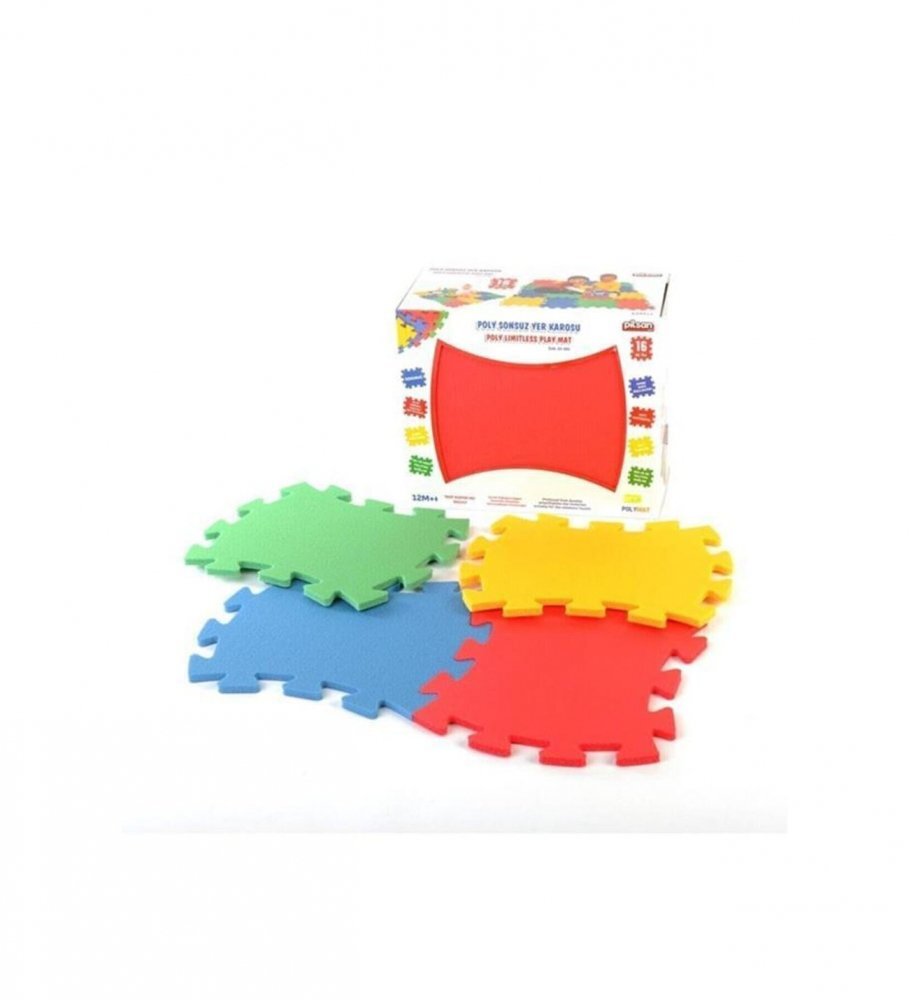PILSAN Covoras puzzle pentru copii Polly Endless Play 16 piese din spuma termoizolantaculori luminoaseusor de curatat