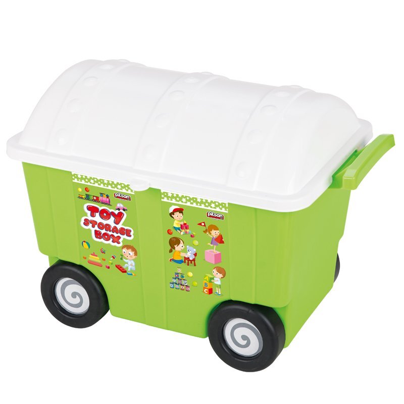 PILSAN Cutie depozitare cu maner si roti pentru jucarii Green