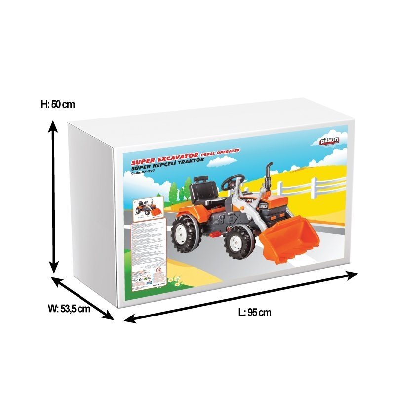 PILSAN Excavator cu pedale cupa si remorca Super Portocaliu