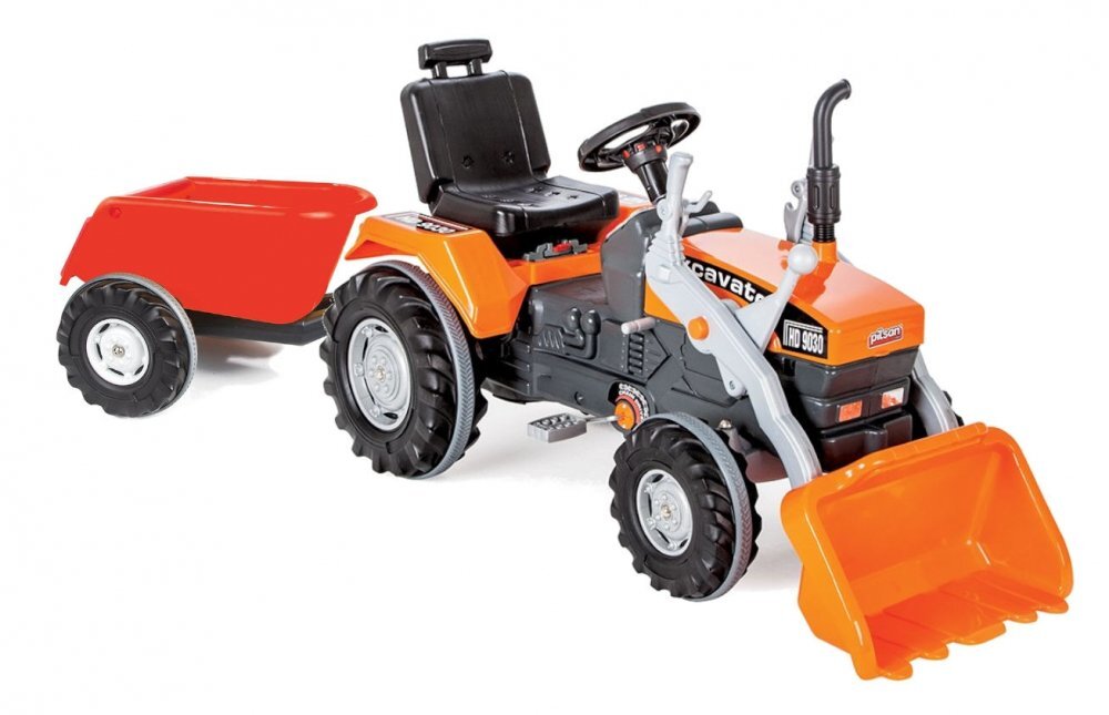 PILSAN Excavator cu pedale cupa si remorca Super Portocaliu