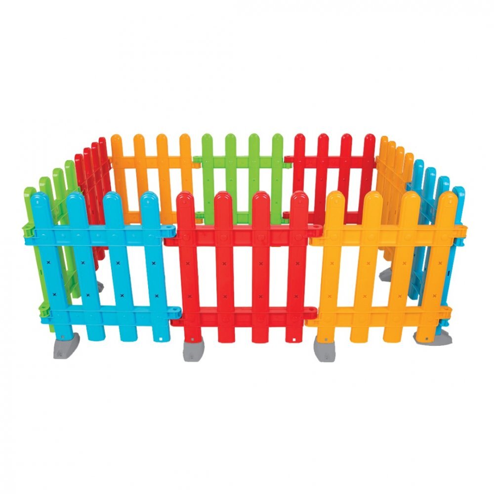PILSAN Gardulet loc de joaca pentru copii Multi Fence Multicolor cu 10 elementemargini netede si rotunjite pliabil dimensiune element 50.5x54 cm
