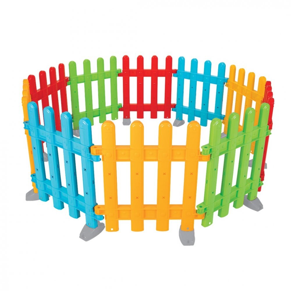 PILSAN Gardulet loc de joaca pentru copii Multi Fence Multicolor cu 10 elementemargini netede si rotunjite pliabil dimensiune element 50.5x54 cm