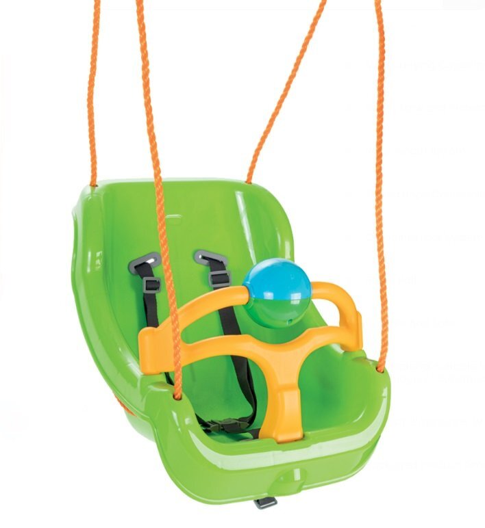 PILSAN Leagan mare pentru copii Big Swing Verde cu bara de protectie detasabilabila cu zornaitoarecenturi de sigurantafranghie 160cm reglabilagreutate maxima suportata 100kg
