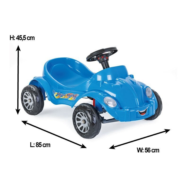 PILSAN Masinuta cu pedale pentru copii Herby Mare Albastra Miscare liniara a pedalelor Greutate maxima admisa 25 kg Design prietenos Volan cu claxon