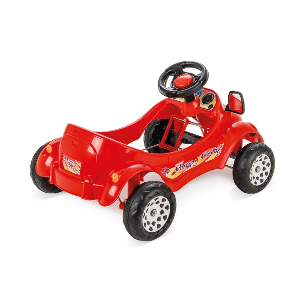 PILSAN Masinuta cu pedale pentru copii Herby Mare Rosie Miscare liniara a pedalelor Greutate maxima admisa 25 kg Design prietenos Volan cu claxon