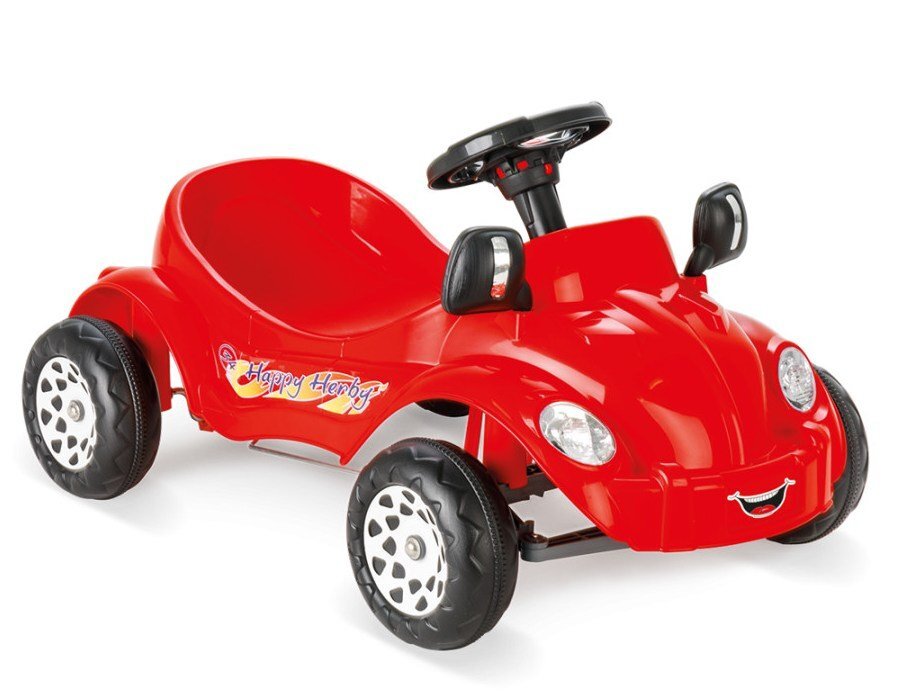 PILSAN Masinuta cu pedale pentru copii Herby Mare Rosie Miscare liniara a pedalelor Greutate maxima admisa 25 kg Design prietenos Volan cu claxon