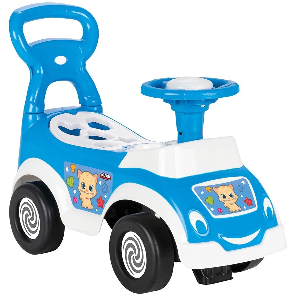 PILSAN Masinuta pentru copii fara pedale Smart Baby Blue spatar cu functie de impingere spatiu de depozitare sub sezut greutate maxima admisa 20 kg