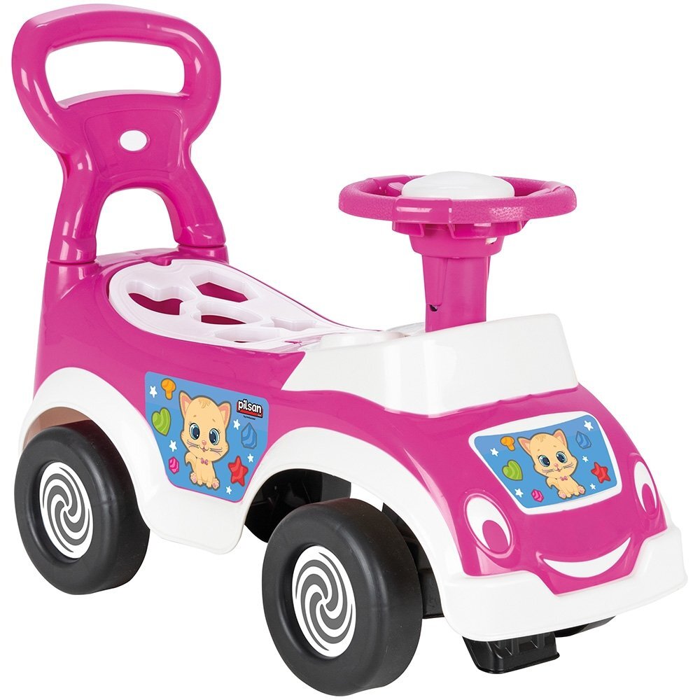 PILSAN Masinuta pentru copii fara pedale Smart Baby Pink spatar cu functie de impingere spatiu de depozitare sub sezut greutate maxima admisa 20 kg