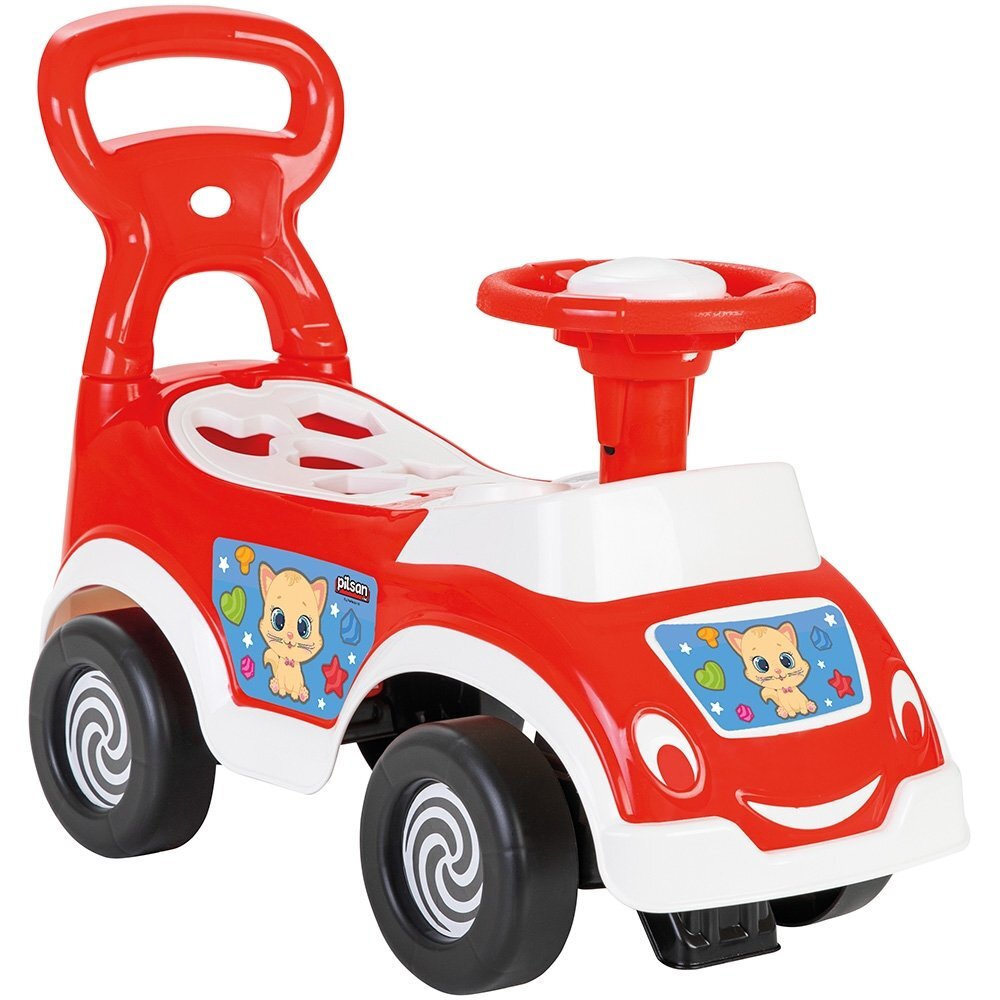 PILSAN Masinuta pentru copii fara pedale Smart Baby Red spatar cu functie de impingere spatiu de depozitare sub sezut greutate maxima admisa 20 kg
