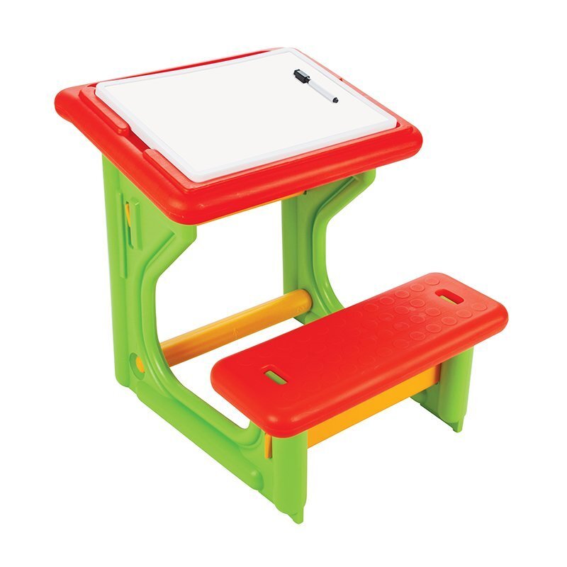 PILSAN Masuta de studiu cu bancuta pentru copii Study Desk Reddin plastic rezistentmargini rotunjitebancuta cu suport pentru picioarespatiu de depozitare sub masuta si suprafata pe care se poate scrie