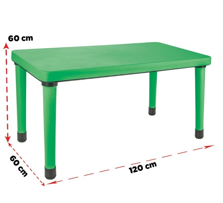PILSAN Masuta pentru copii interiorexterior Happy Table Verde deschis 120x60cm pentru lectiiactivitaticapacitate 4copiiplastic rezistentcolturi rotunjitepicioare antiderapanteutilizare acasagradinitecreseafterschool