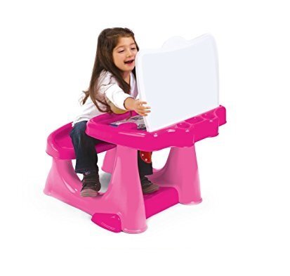 PILSAN Masuta pupitru pentru studiu si desen Handy Pink cu bancuta si suport picioarespatiu de depozitarerealizat din plastic rezistentmargini rotunjite