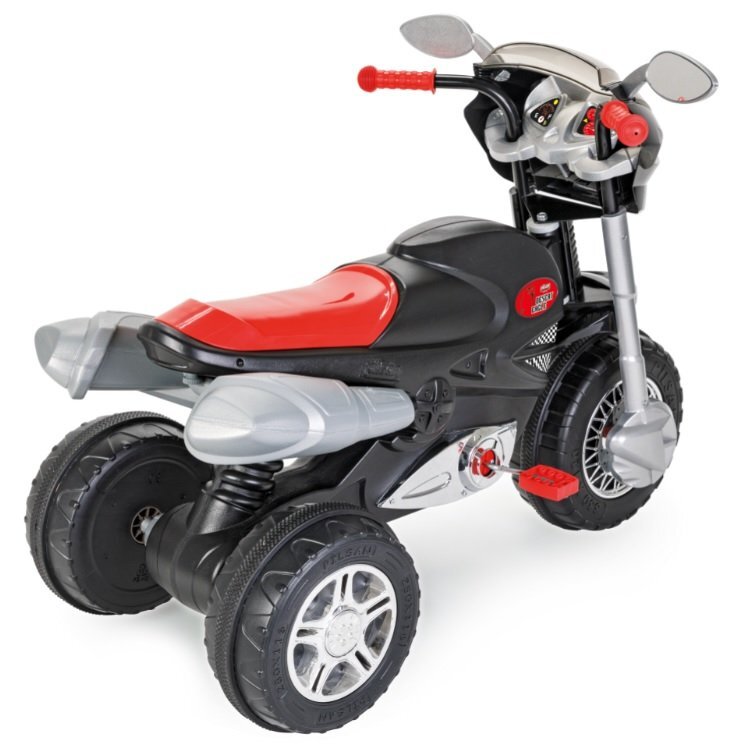 PILSAN Motocicleta cu pedale pentru copii Desert Eagle Blackdetalii realisticeoglinzi retrovizoaresezut ergonomicgreutate admisa 35 kg