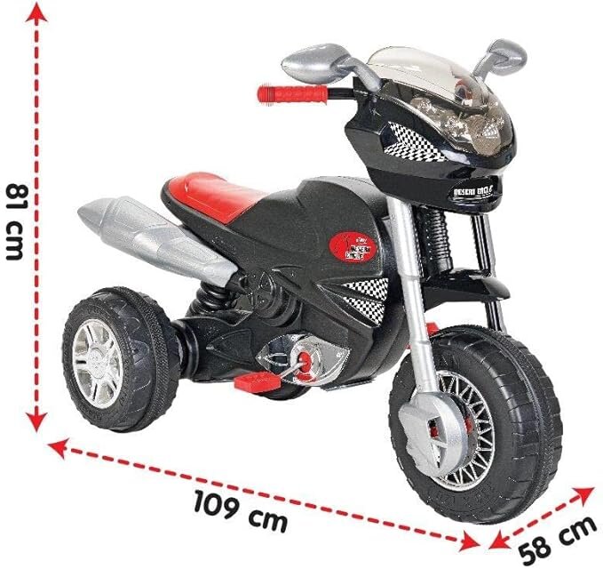 PILSAN Motocicleta cu pedale pentru copii Desert Eagle Blackdetalii realisticeoglinzi retrovizoaresezut ergonomicgreutate admisa 35 kg
