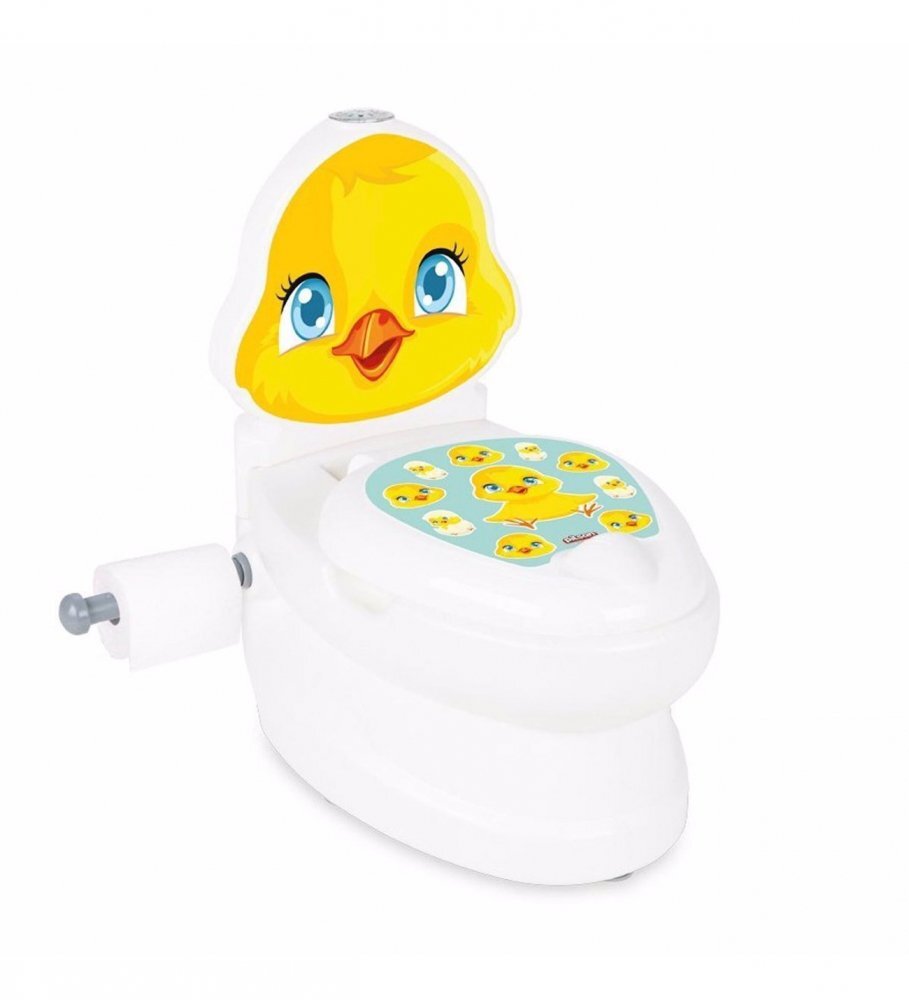 PILSAN Olita educationala muzicala Chick cu baza antialunecaresuport hartie igienica si vas colectare detasabildesign ergonomiccutie muzicala iluminata cu efect de sunet sifon