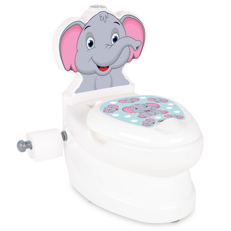 PILSAN Olita educationala muzicala Elefantel cu baza antialunecaresuport hartie igienica si vas colectare detasabildesign ergonomiccutie muzicala iluminata cu efect de sunet sifon
