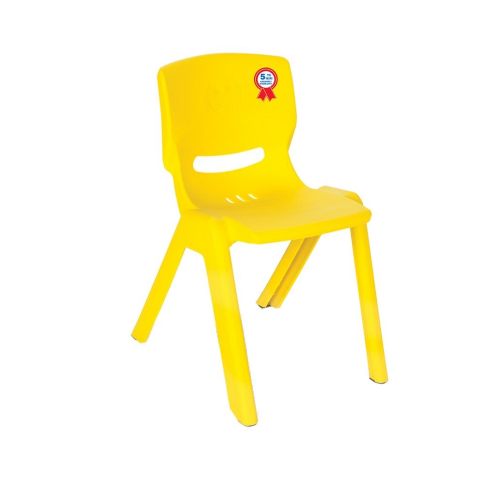 PILSAN Scaunel copii cu spatar pentru interiorexteriorpotrivit pentru gradinitescoliafterschoolgreutate suportata pana la 100kg Happy Chair Galben