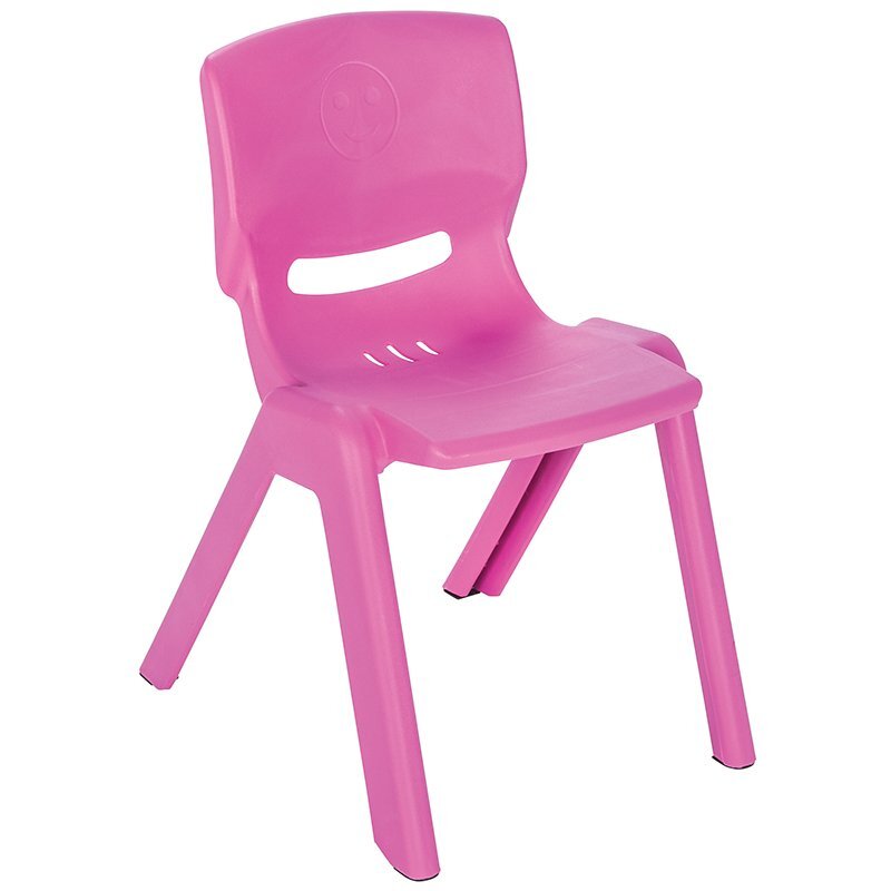 PILSAN Scaunel copii cu spatar pentru interiorexteriorpotrivit pentru gradinitescoliafterschoolgreutate suportata pana la 100kg Happy Chair Roz