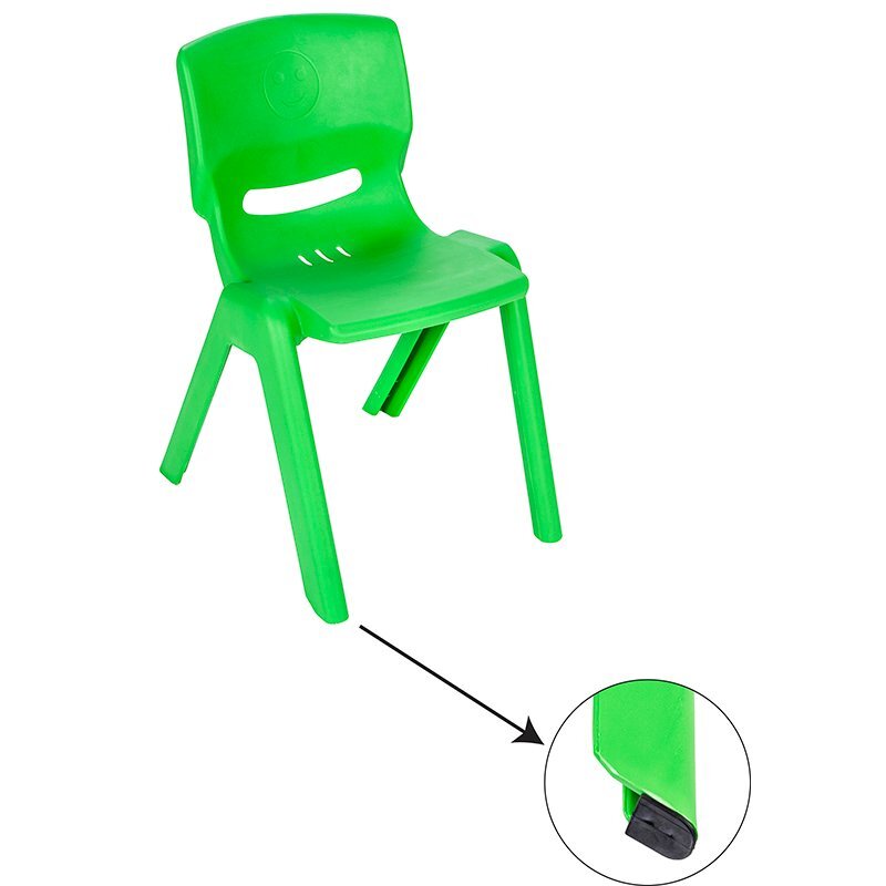 PILSAN Scaunel copii cu spatar pentru interiorexteriorpotrivit pentru gradinitescoliafterschoolgreutate suportata pana la 100kg Happy Chair Verde