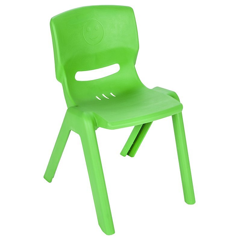 PILSAN Scaunel copii cu spatar pentru interiorexteriorpotrivit pentru gradinitescoliafterschoolgreutate suportata pana la 100kg Happy Chair Verde