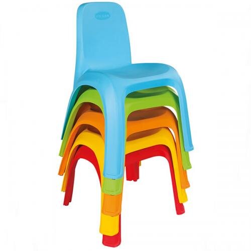 PILSAN Scaunel cu spatar pentru copii King Albastru interiorexteriorsezut ergonomicpicioare stabile cu antiderapantutilizare pentru gradinita cresa afterschoolgreutate suportata 150kg