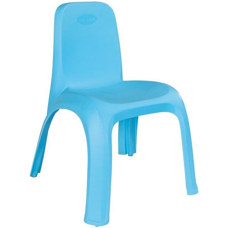 PILSAN Scaunel cu spatar pentru copii King Albastru interiorexteriorsezut ergonomicpicioare stabile cu antiderapantutilizare pentru gradinita cresa afterschoolgreutate suportata 150kg