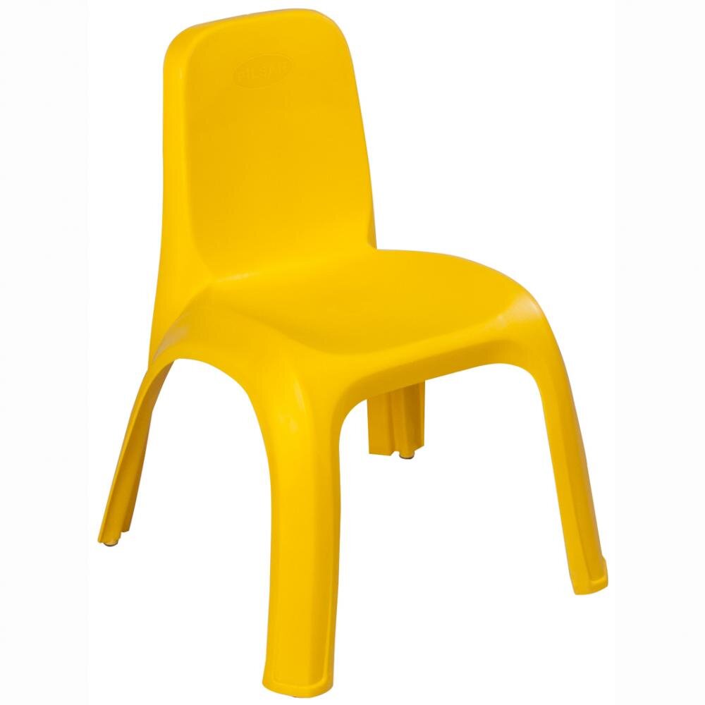 PILSAN Scaunel cu spatar pentru copii King Galben interiorexteriorsezut ergonomicpicioare stabile cu antiderapantutilizare pentru gradinita cresa afterschoolgreutate suportata 150kg
