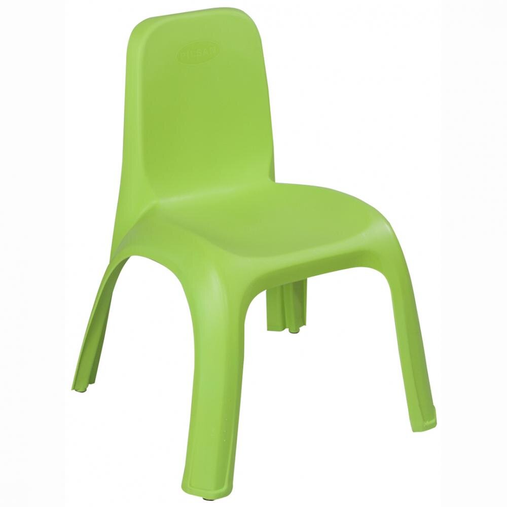 PILSAN Scaunel cu spatar pentru copii King Verde interiorexteriorsezut ergonomicpicioare stabile cu antiderapantutilizare pentru gradinita cresa afterschoolgreutate suportata 150kg