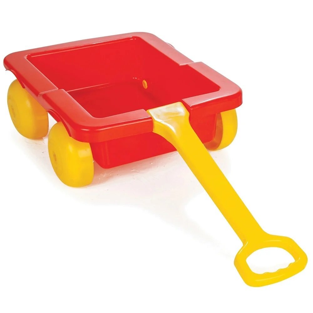 PILSAN Set carucior pentru copii cu galetusajucarii de nisip si unelte Carriage Red