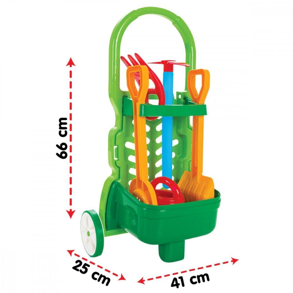 PILSAN Set de gradinarit pentru copii Garden Trolley cu carucior si 5 accesorii