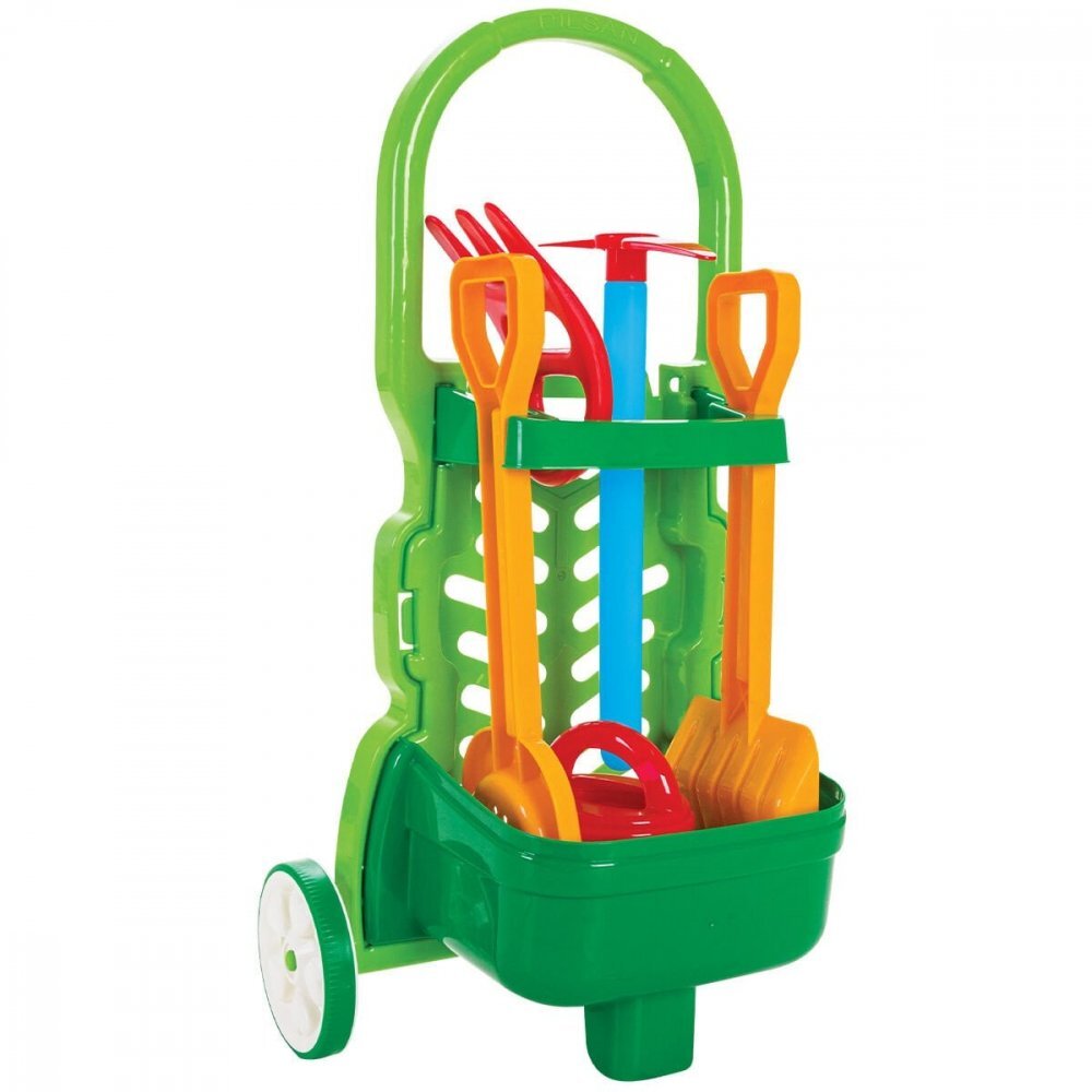 PILSAN Set de gradinarit pentru copii Garden Trolley cu carucior si 5 accesorii