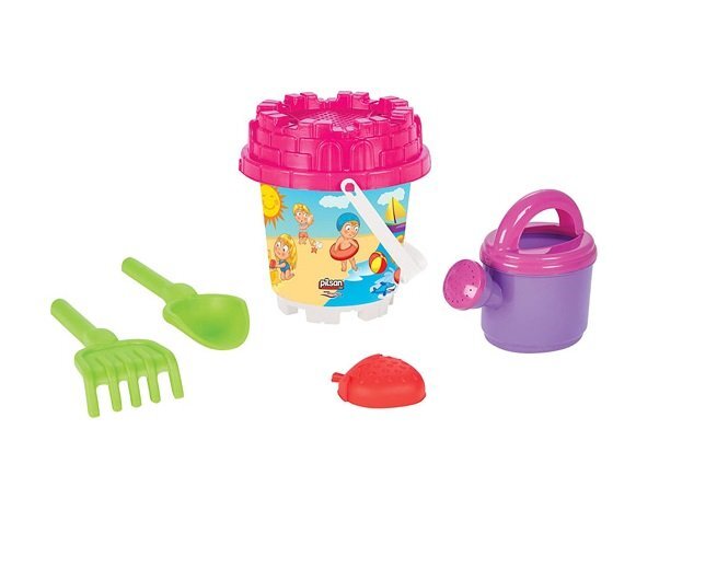 PILSAN Set galetusa si forme pentru nisip Mini Castle Pink