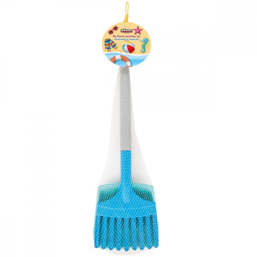 PILSAN Set grebla si lopata pentru copii 61cmutilizare in gradina sau joaca cu nisip Blue