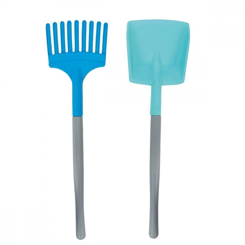 PILSAN Set grebla si lopata pentru copii 61cmutilizare in gradina sau joaca cu nisip Blue