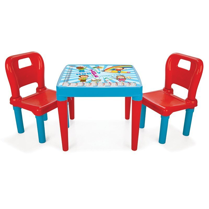 PILSAN Set masuta cu doua scaunele Study Table Blue spatar inaltmargini rotunjite
