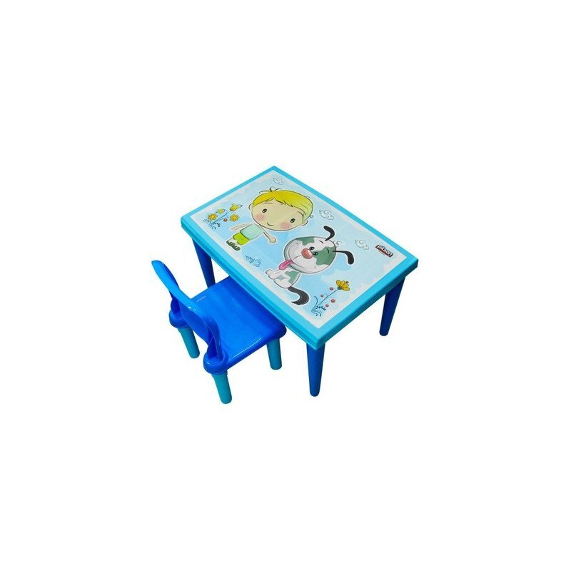PILSAN Set Masuta moderna si scaunel cu spatar Modern Study Blue pentru studiuactivitatirealizat din plastic rezistentusor de montatutilizare interiorexteriorgradinitecreseafterschoolsarcina maxima 50kg