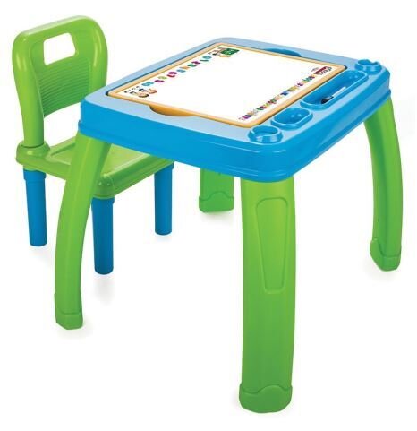 PILSAN Set Masuta si scaunel de studiu pentru copii Study Table Albastrucolturi rotunjitespatar confortabilmasuta cu spatiu de depozitare si compartiment pentru paharculori si accesorii