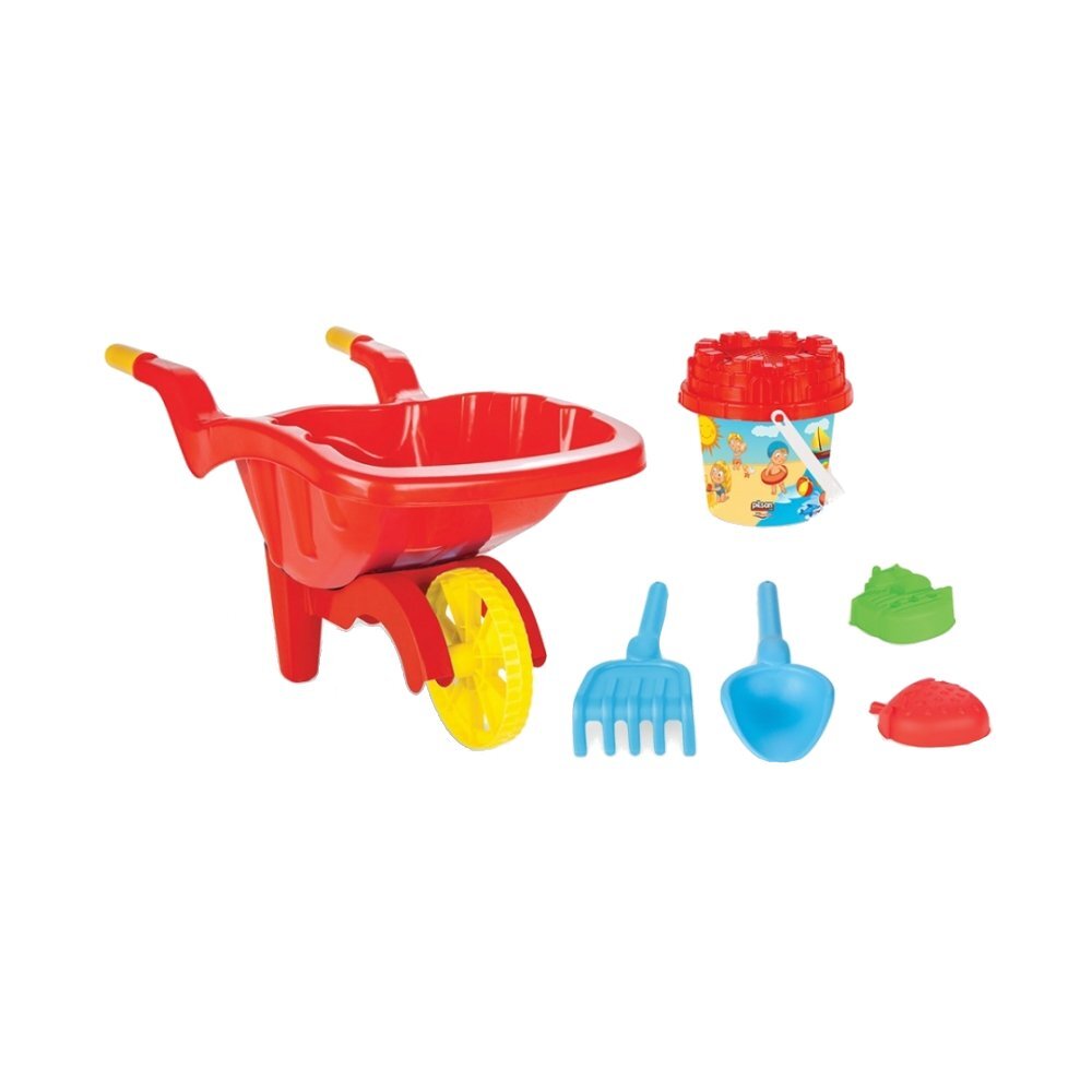 PILSAN Set roaba cu jucarii de nisip pentru copii red